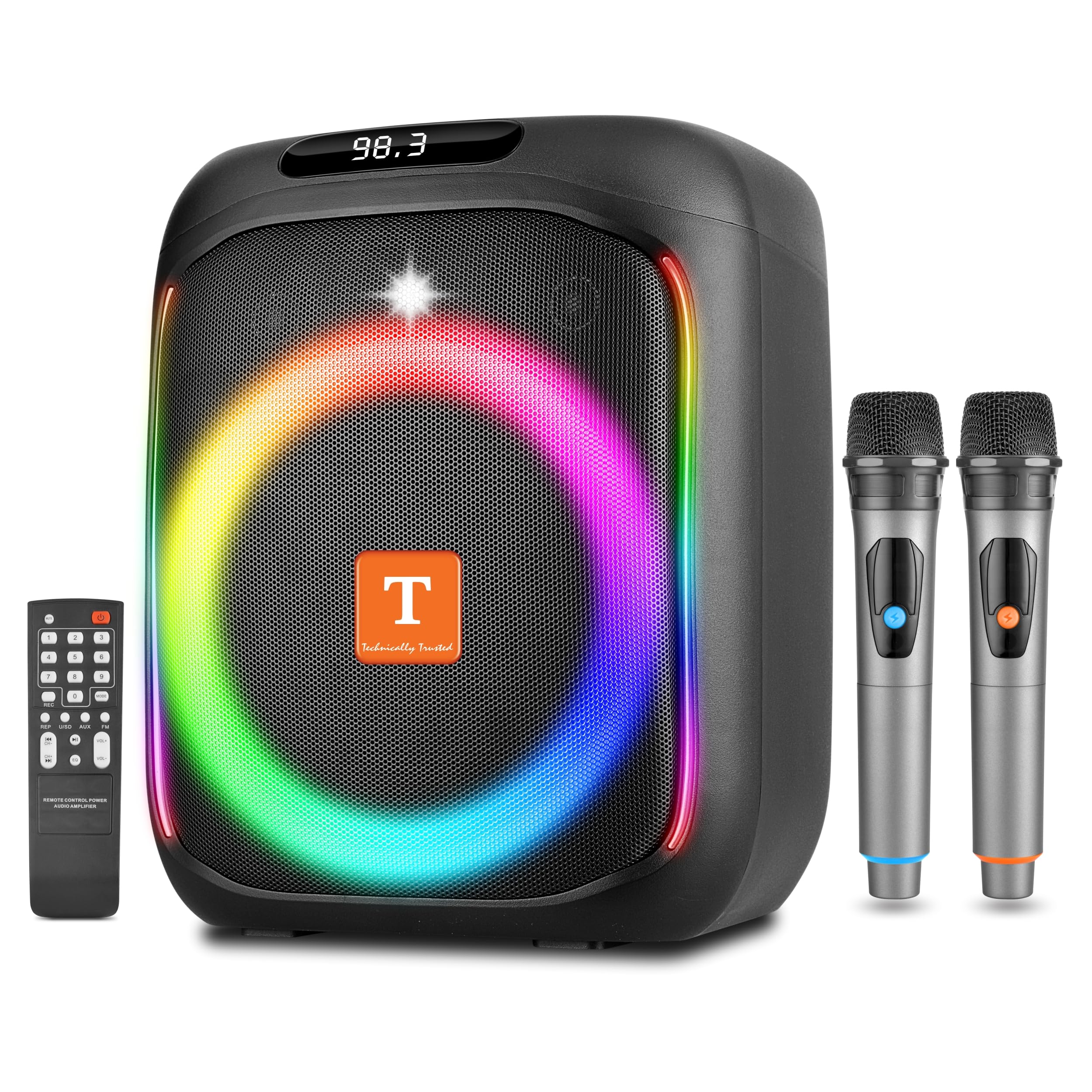 TRONICA 6.5" Thunder Rowdy PartyPal 50W Speaker with Two Wireless Karaoke mics-Supports BT/USB/SD Card/FM & Mobile/pc/Laptop/aux (6 Hours Play Back) (B0CNPYK6WV) Amazon Price History, Amazon Price Tracker