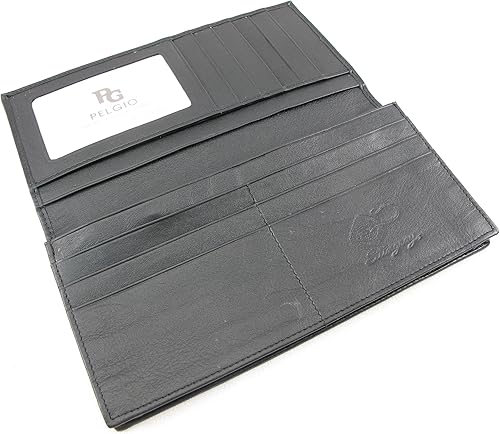 Miniatura 3 de Cartera larga de piel de piel de cocodrilo cocodrilo genuino, Negro -, Compacto