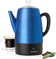 Vista 10 de Mixpresso Pequeña cafetera eléctrica de 4 tazas, cafetera de acero inoxidable, Percolador de café eléctrico con función de mantener el calor, 4