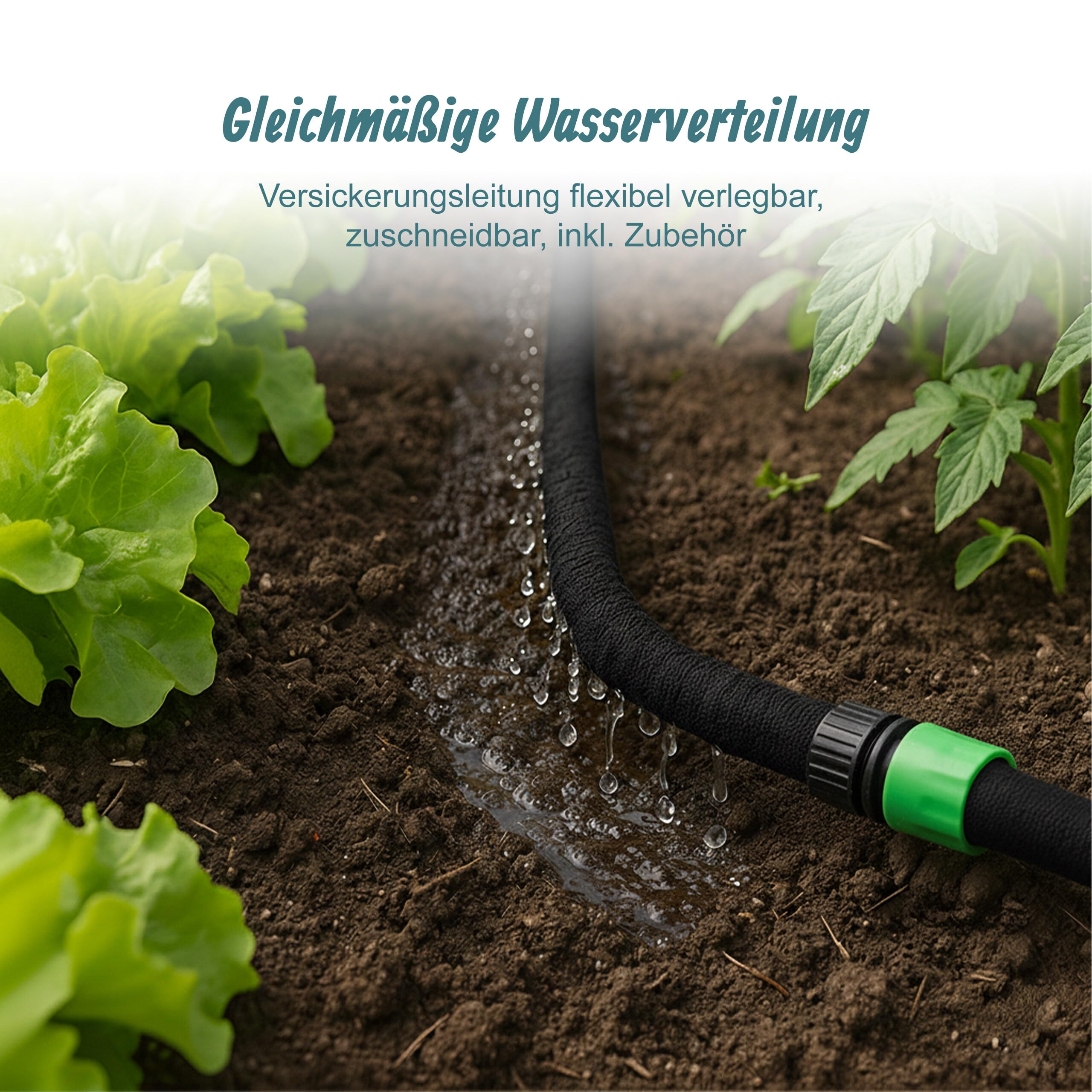 Relaxdays Tropfschlauch, Bewässerung, 70 m Perlschlauch, Hochbeet & Heckenbewässerung, Bewässerungsschlauch, schwarz
