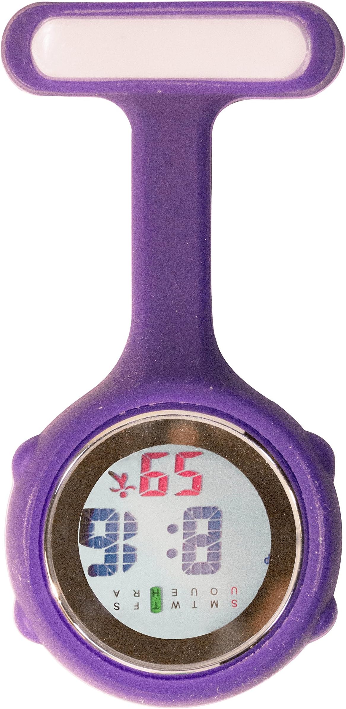 Ellemka JCM-330 FOB Nurse Clip Watch Digital Multi-Functional Quartz Silicone Backlight Brooch Pin Tunic Pendant Paramedic Doctor Nursing Medical Hospital Watches - Navy Blue