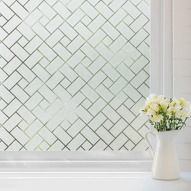 Coavas Window Film Privacy Frosted Glass Film for Windows Static Clings Self-Adhesive Frosting Window Cover Vinyl Blinds Film Anti UV Window Sickers for Home 45 x 200cm