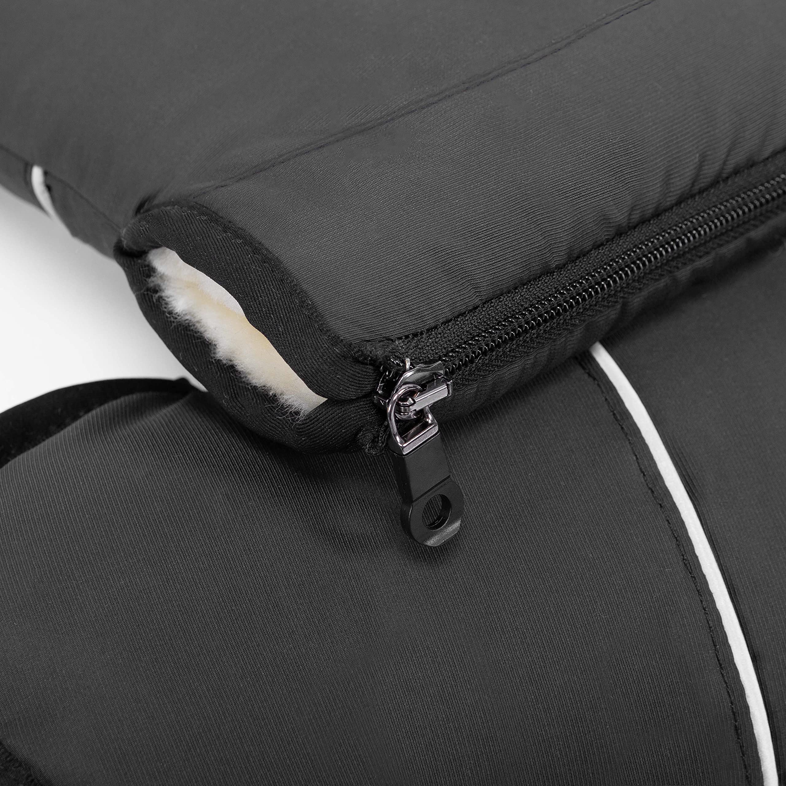 Warner Christ Baby - Calentador de manos de piel de cordero – Los guantes GLOVY son el manguito ideal para cochecito de bebé de piel médica, cálido universal e impermeable, en gris oscuro