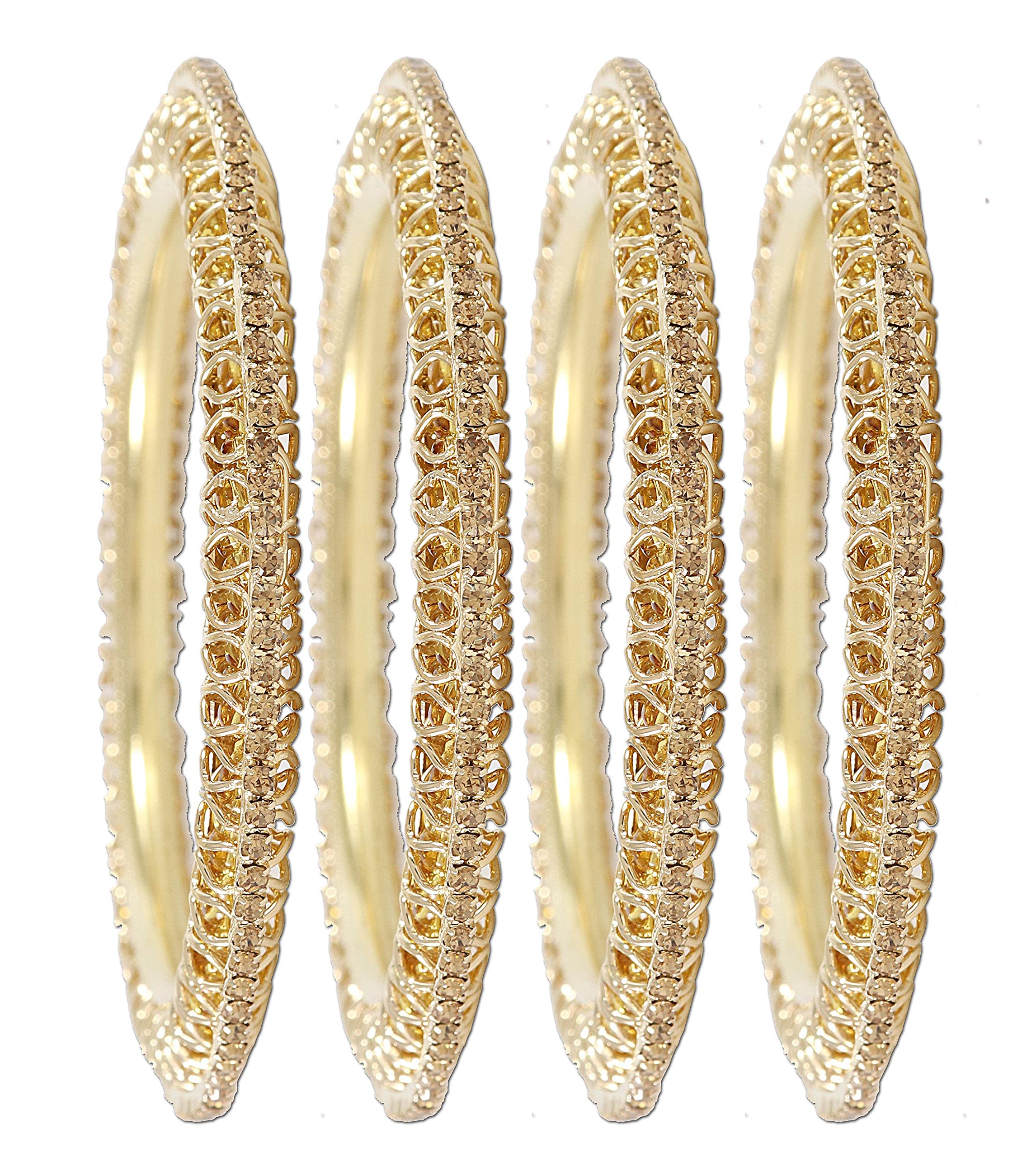 NMII Latest Gold Plated Metal Zircon Stone & Pearls Moti Bangles Set For Women & Girls | golden bangles for women | metal kada for girls | rajwadi bangles | -(MAH12-2.6) (B08XZP6KSH) Amazon Price History, Amazon Price Tracker