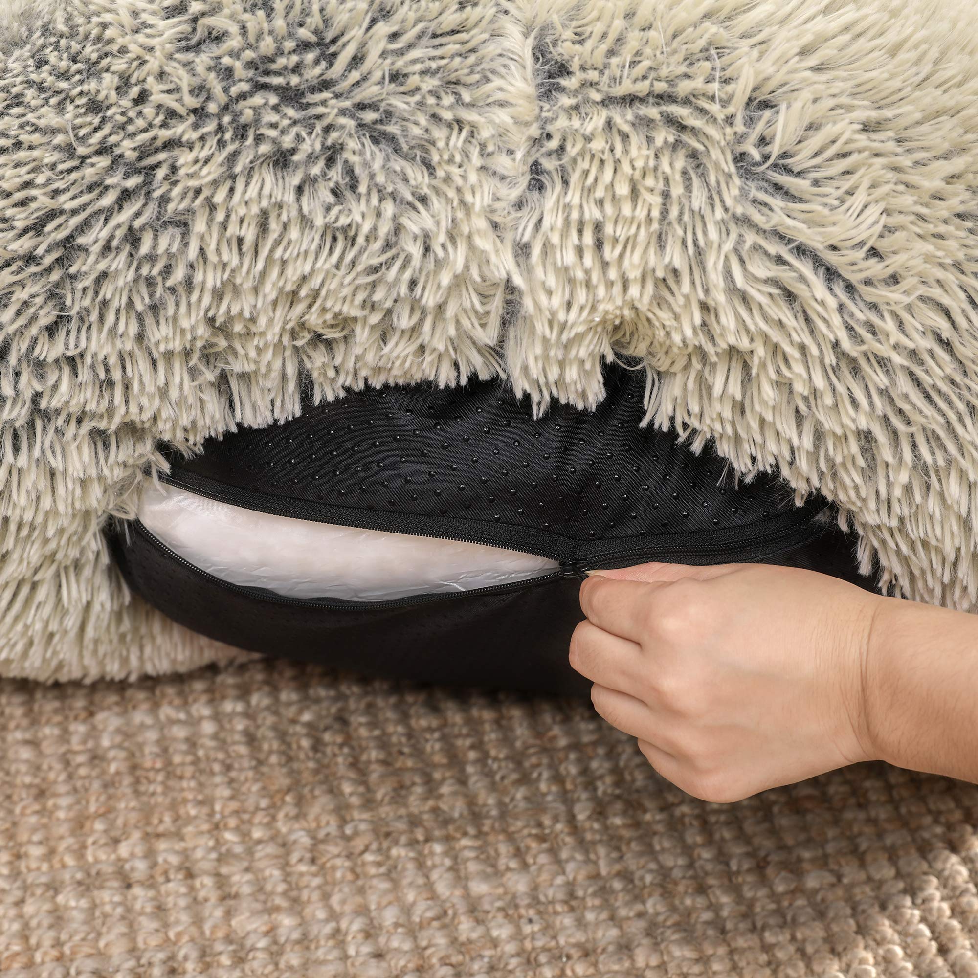 Feandrea Cuccia per Cane, in Peluche Morbida, 80 cm, Cachi PGW040S01