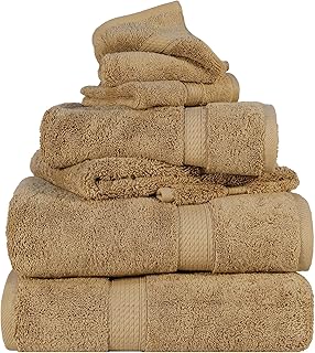 Superior Handtuch-Set aus massiver ägyptischer Baumwolle, Waschlappen 33 x 33 cm, Handtücher 50,8 x 76,2 cm, Badetücher 76,2 x 139,7 cm, Toast, 6-teilig