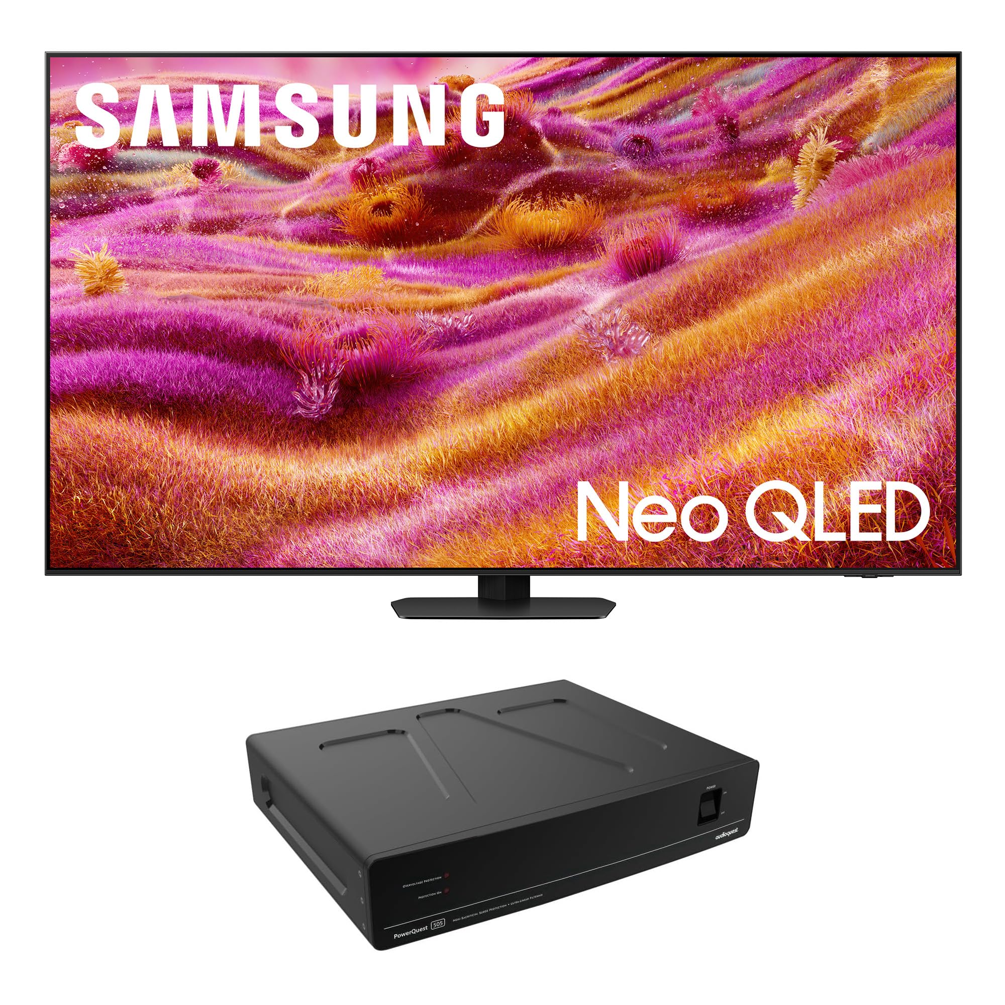 Samsung QN75QN90FAFXZA 75 Inch Neo QLED 4K QN90F Vision AI Smart TV with an AudioQuest PQ505NA PowerQuest 505 12 Outlet Surge Protector (2025)