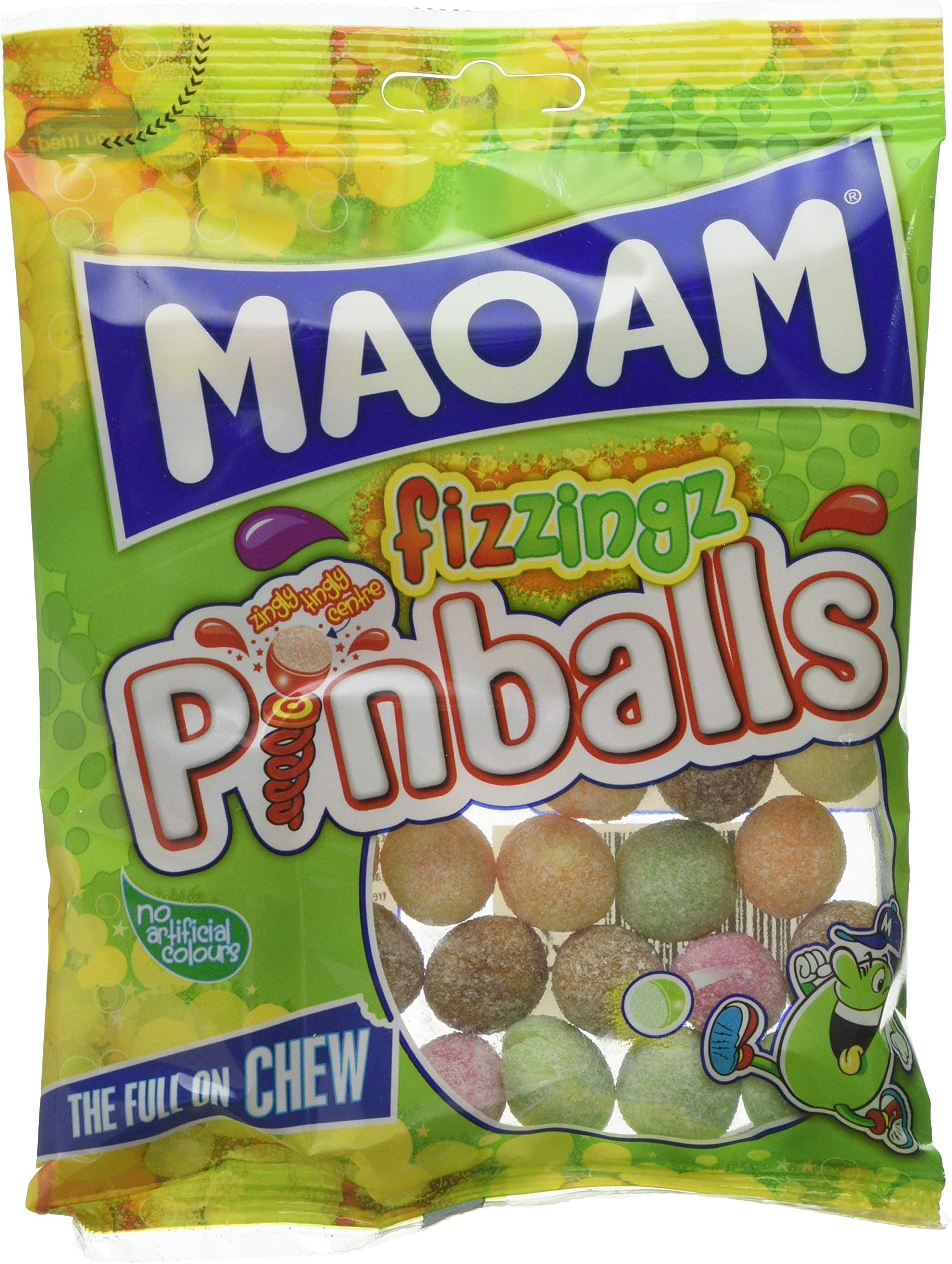 Maoam Pinballs FizZing Sours, 160g Pack of 12 (1.9kg)