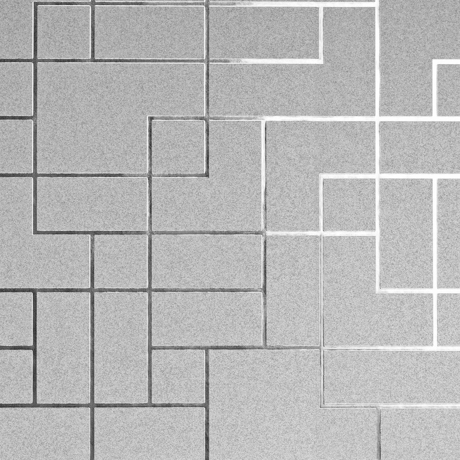 Fine Décor Fine Decor Platinum Square Geo Silver Wallpaper Fd42491