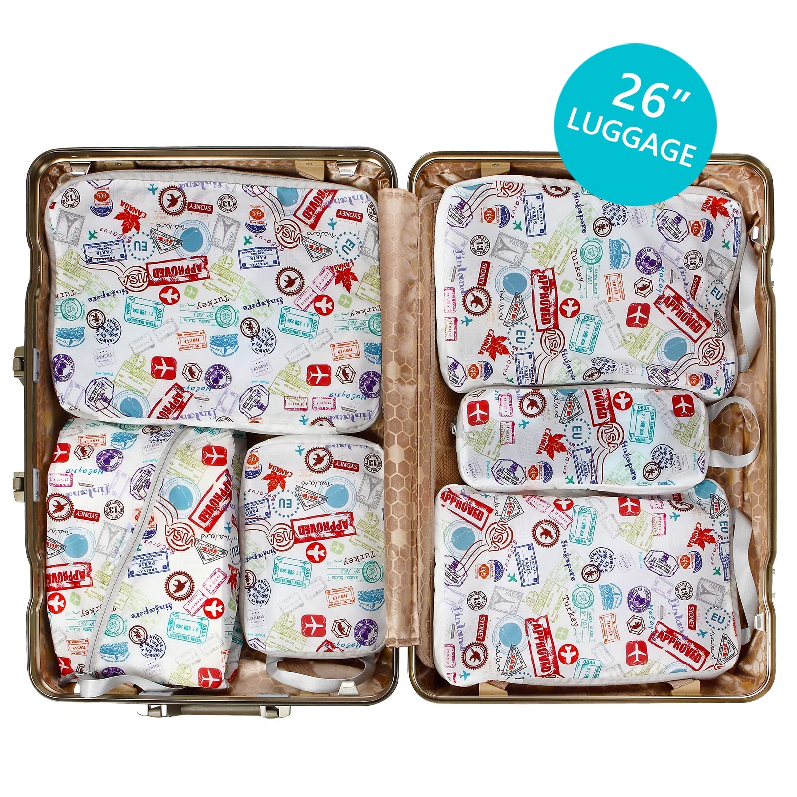 Set Organizer Valigia 6/8/9 Cubi Di Imballaggio Da Viaggio Set Di Pezzi, Cubi Multifunzione Organizzatore Bagaglio Da Viaggio Impermeabile Borsa Di Compressione