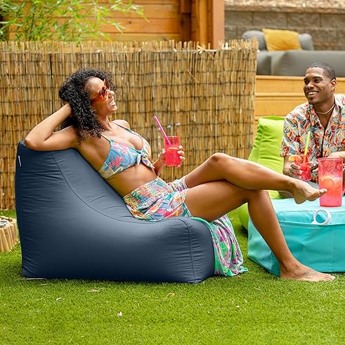 Miniatura 6 de Jaxx Ponce - Puf para exteriores, resistente a la intemperie, para patio y piscina, color azul marino Azul marino,Carbón vegetal,Flamenco,Lima,Bahía