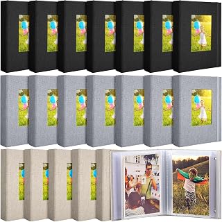 Yeaqee 20 Pack Photo Album 4x6 Small ​Picture Album, Black, Gray, Beige