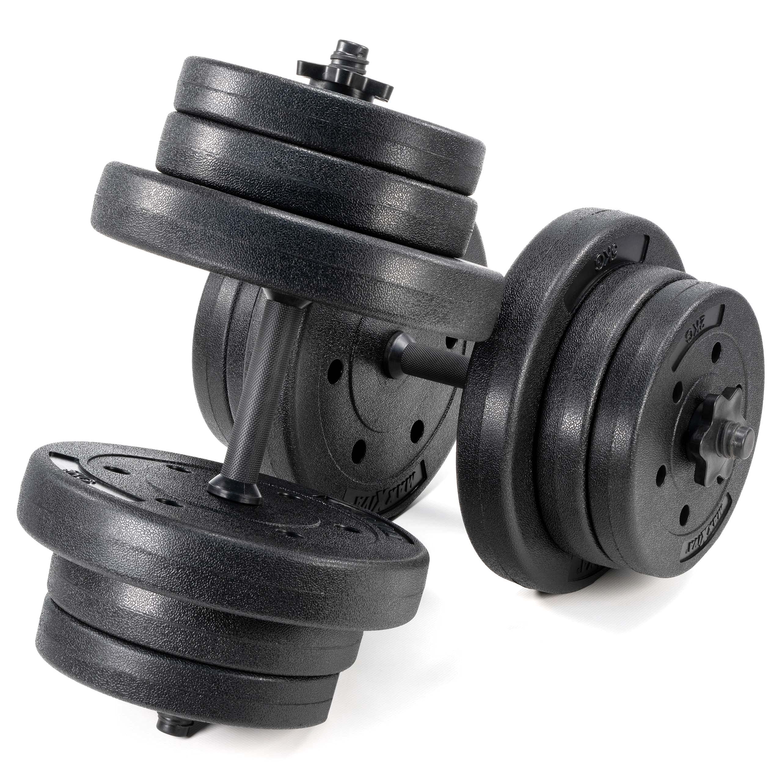 Kurzhantel Set Zement Sternverschluss schwarz 2x10kg 2x15kg 2x20kg