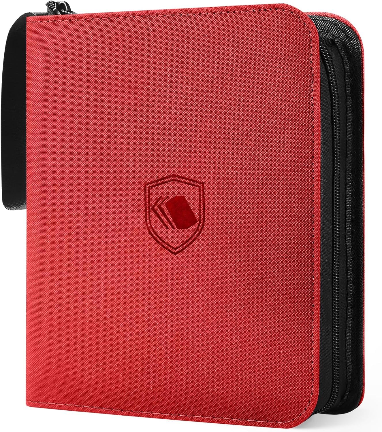 1200 Pockets Trading Card Binder, PU Cover Zipper Card Collection Album, Sturdy Card Folder Holder for MTG, TCG, Game Cards, Sports Cards (Red, 12 Pocket)