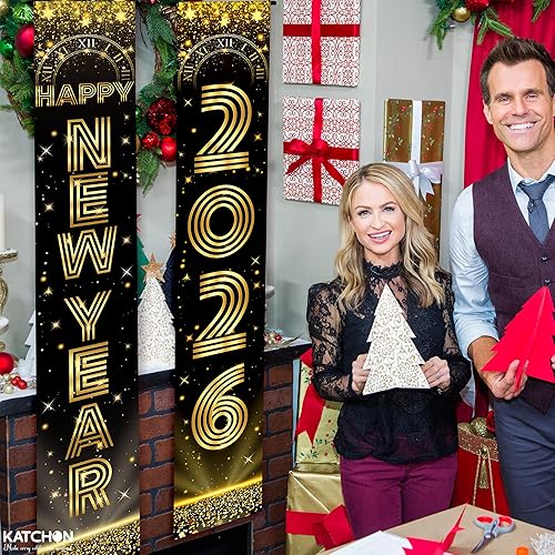 Miniatura 7 de KatchOn, Cartel extra grande de feliz año nuevo – 72 x 12 pulgadas | Decoraciones de Año Nuevo 2026 | Suministros de fiesta de Año Nuevo 2026,
