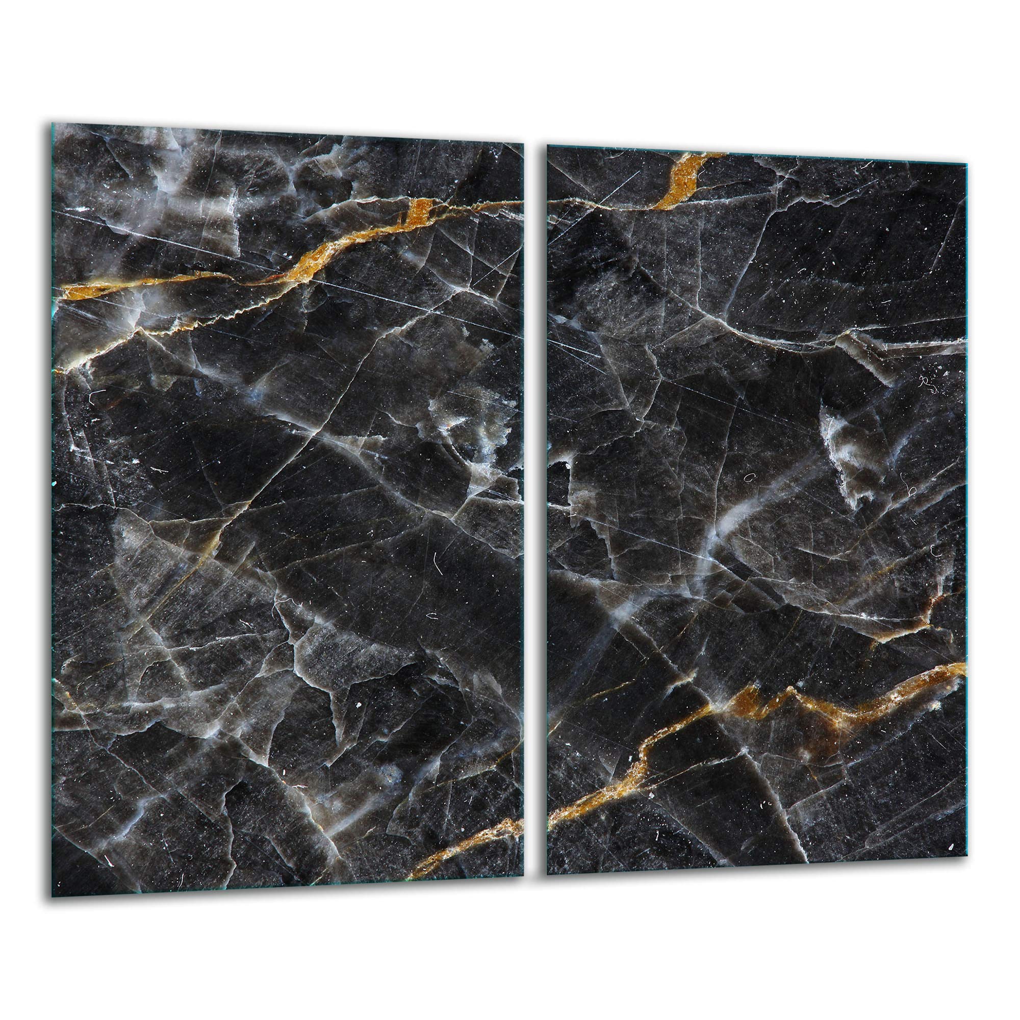 TMK - Placa protectora de vitrocerámica 2 x 30 x 52 cm 2 piezas cocina eléctrica universal para inducción protección contra salpicaduras tabla de cortar de vidrio templado como decoración mármol