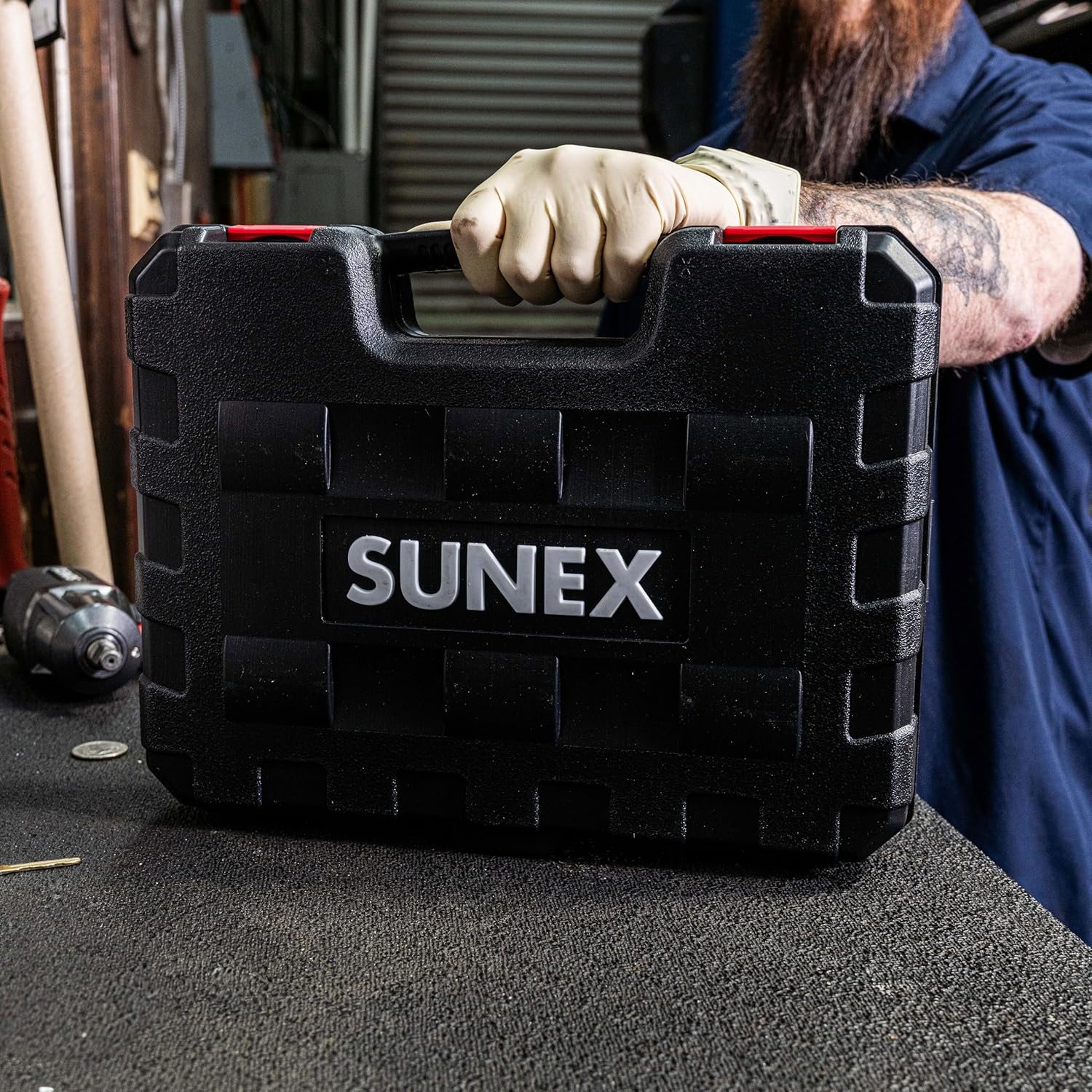 SUNEX TOOLS 2640, 1/2 Inch Drive Impact Socket Set, 19-Piece, SAE, 3/8 Inch – 1-1/2 Inch, Cr-Mo Alloy Steel, Radius Corner Design, Dual Size Markings, Heavy Duty Storage Case, Meets ANSI Standards