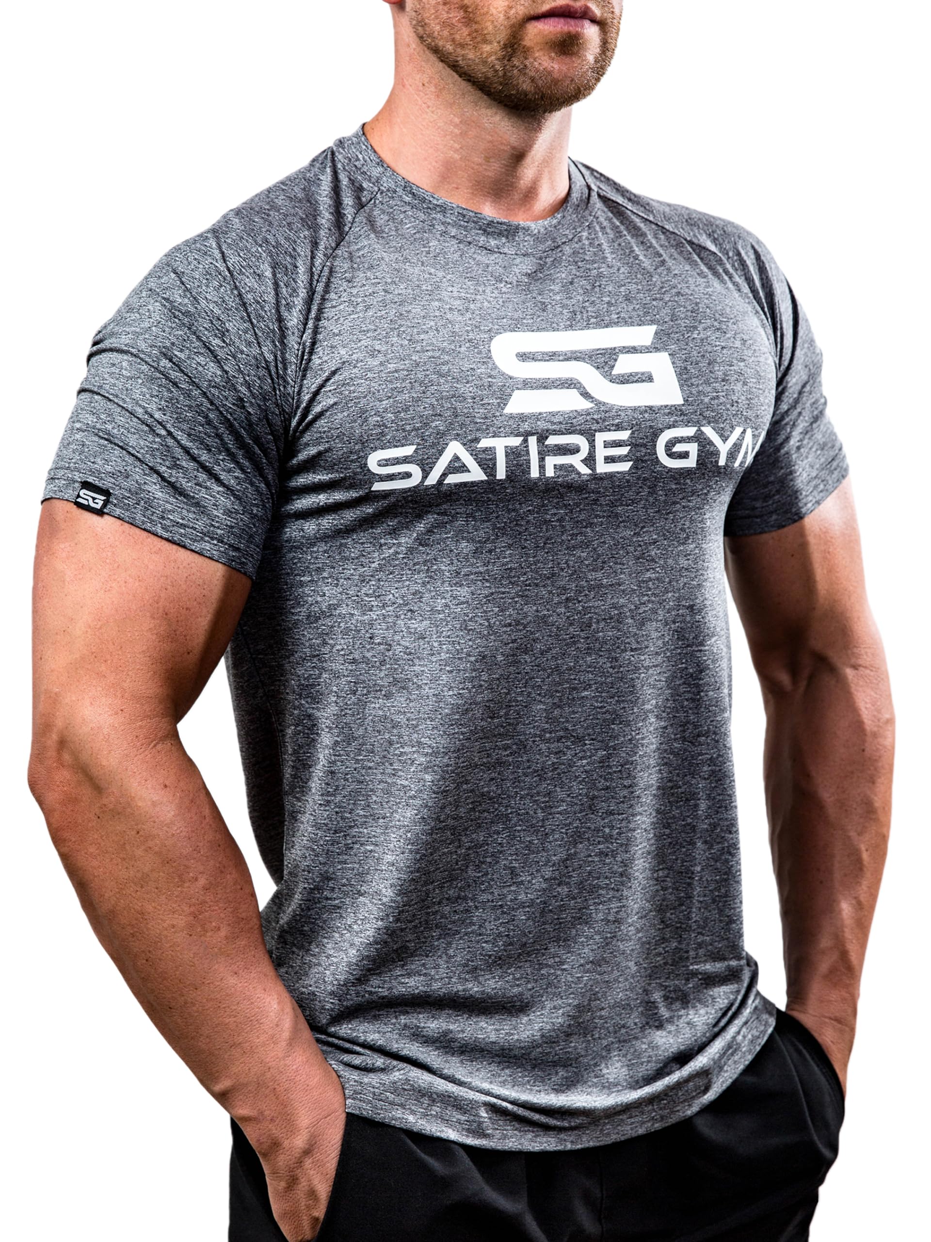 Satire Gym Shirt Herren Sportshirt Kurzarm atmungsaktiv | Funktionsshirt | Bodybuildung T-Shirt als Activewear & Sportbekleidung Männer für Crossfit, MMA, Laufen