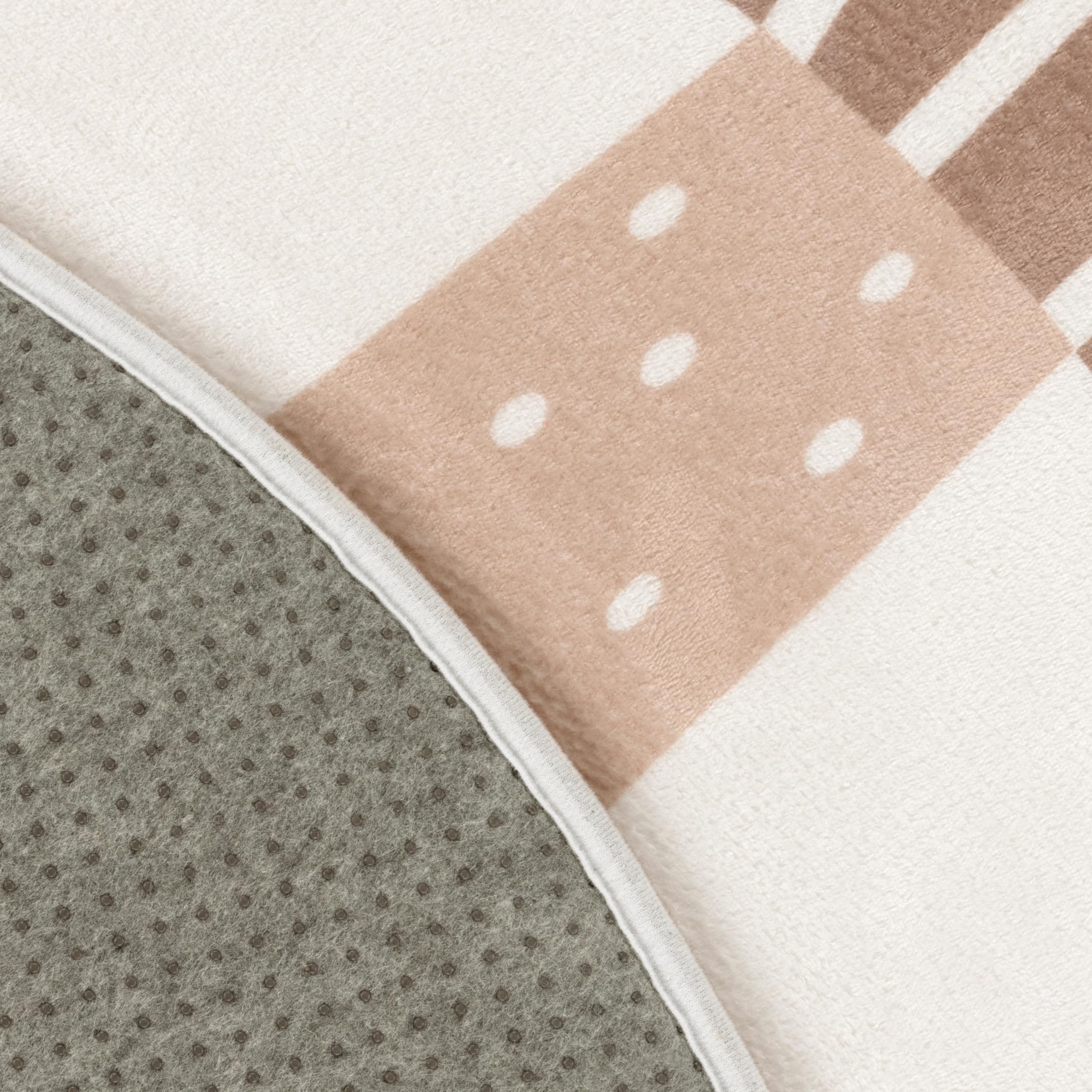 Paco Home Kinderteppich Teppich Kinderzimmer Rund Spielmatte Babymatte rutschfest Modern Mond Koala Löwenkopf, Grösse:150 cm Rund, Farbe:Beige