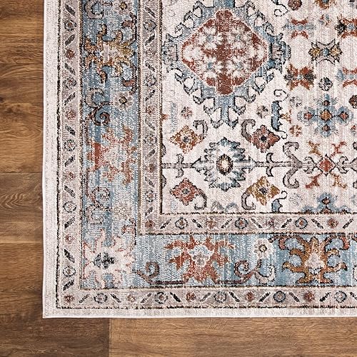 Miniatura 4 de Bloom Rugs Alfombra geométrica tribal de 6 x 10 pies para sala de estar, dormitorio, comedor y cocina, tamaño exacto 6 x 9 pies