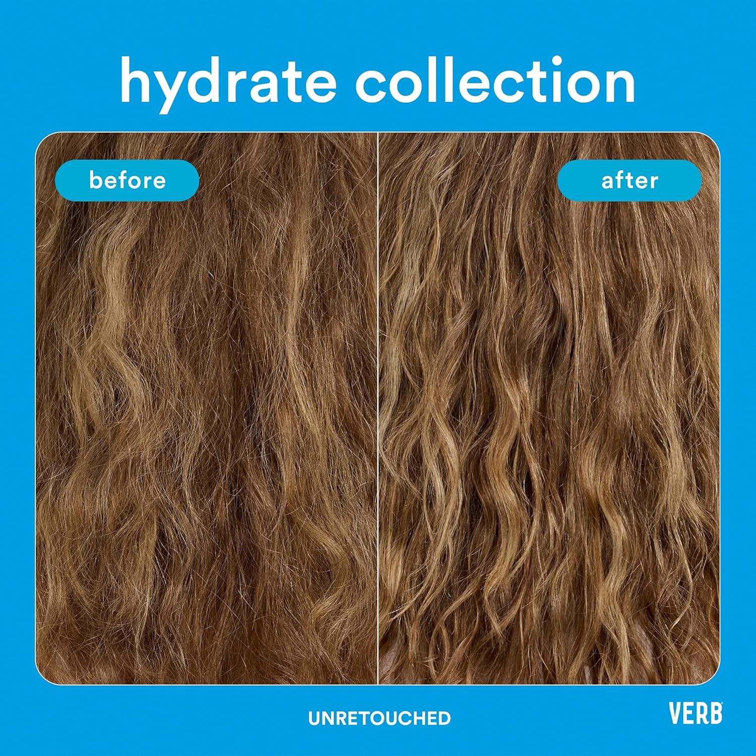 VERB Hydrate Shampoo + Conditioner Duo - Cleanses + Nourishes Dry + Frizzy Hair to Smooth + Reduce Frizz - Amber + Warm Jasmine Scent