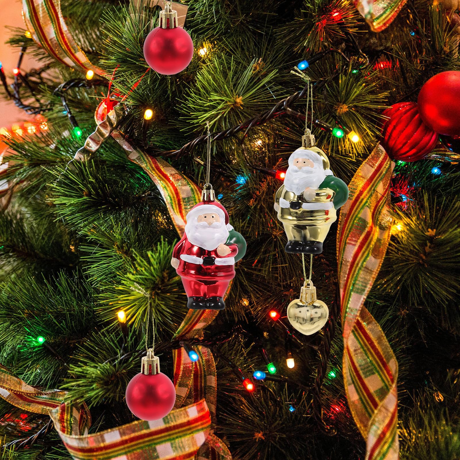 Toyvian 360 Pezzi Palline Natalizie per Albero di Natale, Rosso
