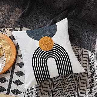 Boho Stylish Accent Throw Pillow Covers 18x18 Tribe Modern Round Arched ...
