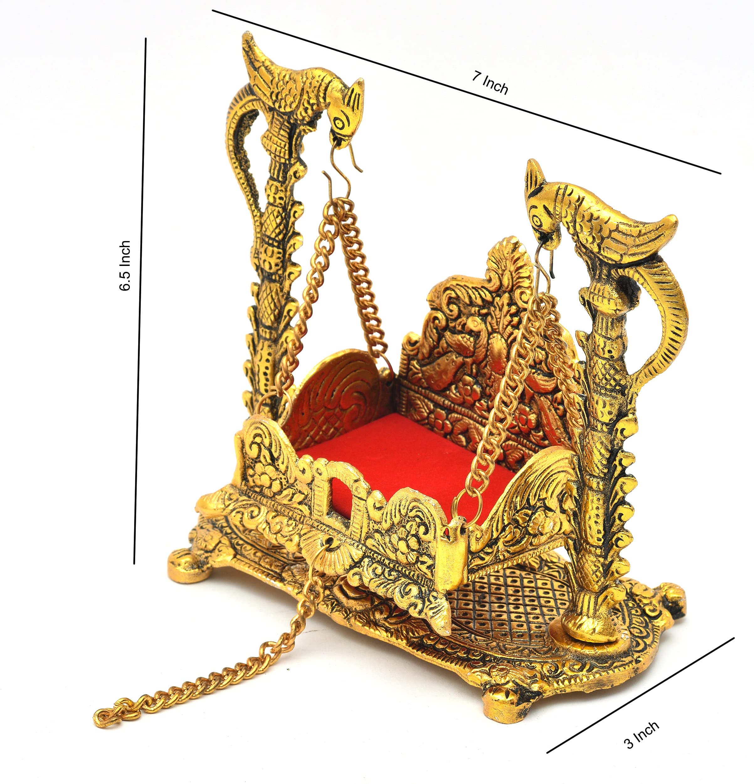 Gold Pooja Jhula - Nand Gopal Swing for Home & Puja -3