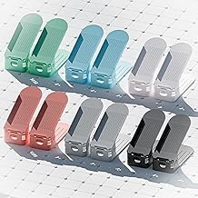 SBF Furniture Plastic Shoe Slots Organizer Space Saver Double Deck Shoe Rack Adjustable Shoe Slots for Closet Organization (Multi Color (Pack of 12))