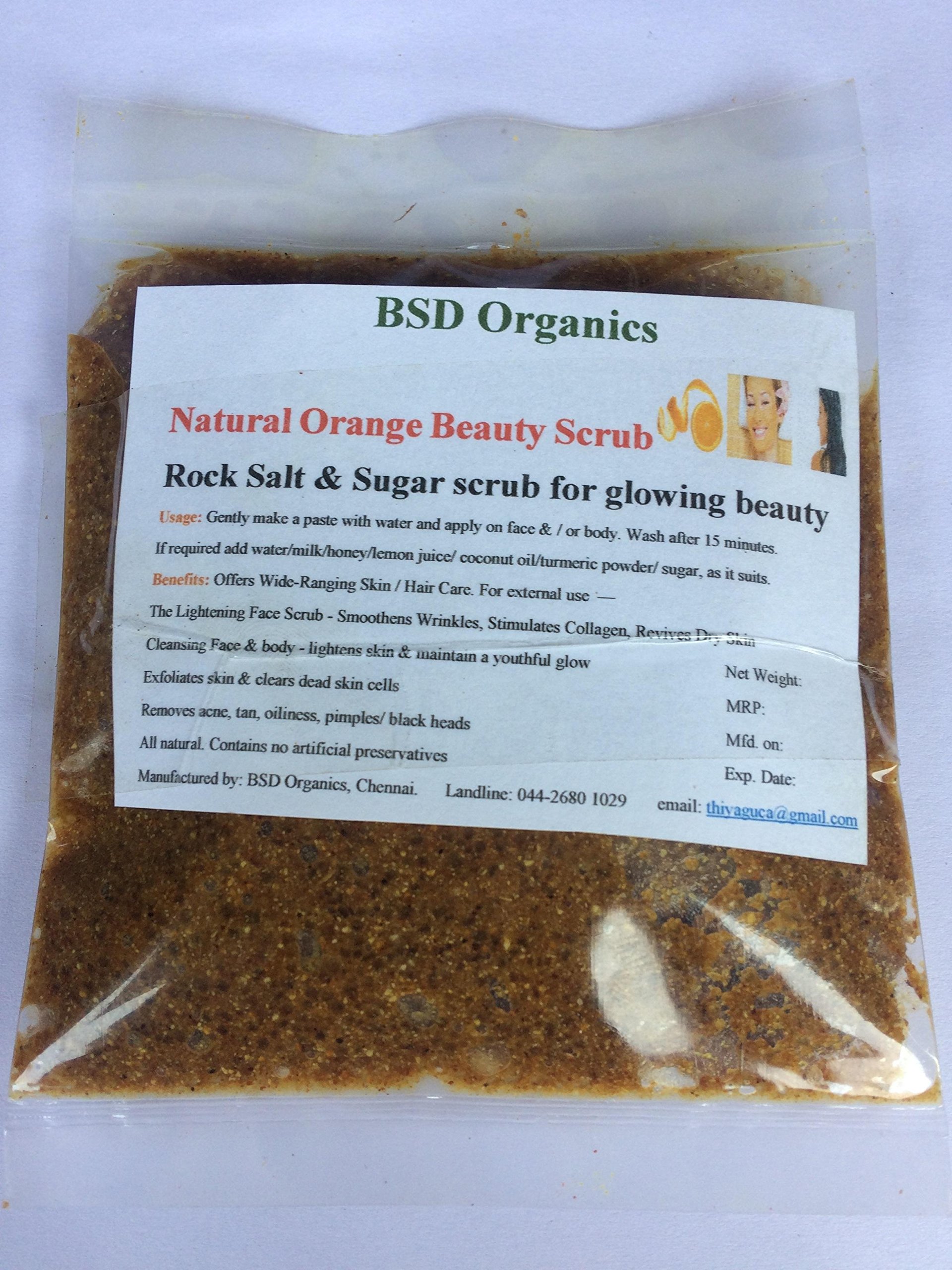 BSD Organics Orange face & body scrub with virgin coconut oil - 200 gms-image-26