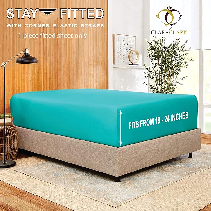 Clara Clark Stay Fitted Single Sheet, Fitted Sheet ONLY