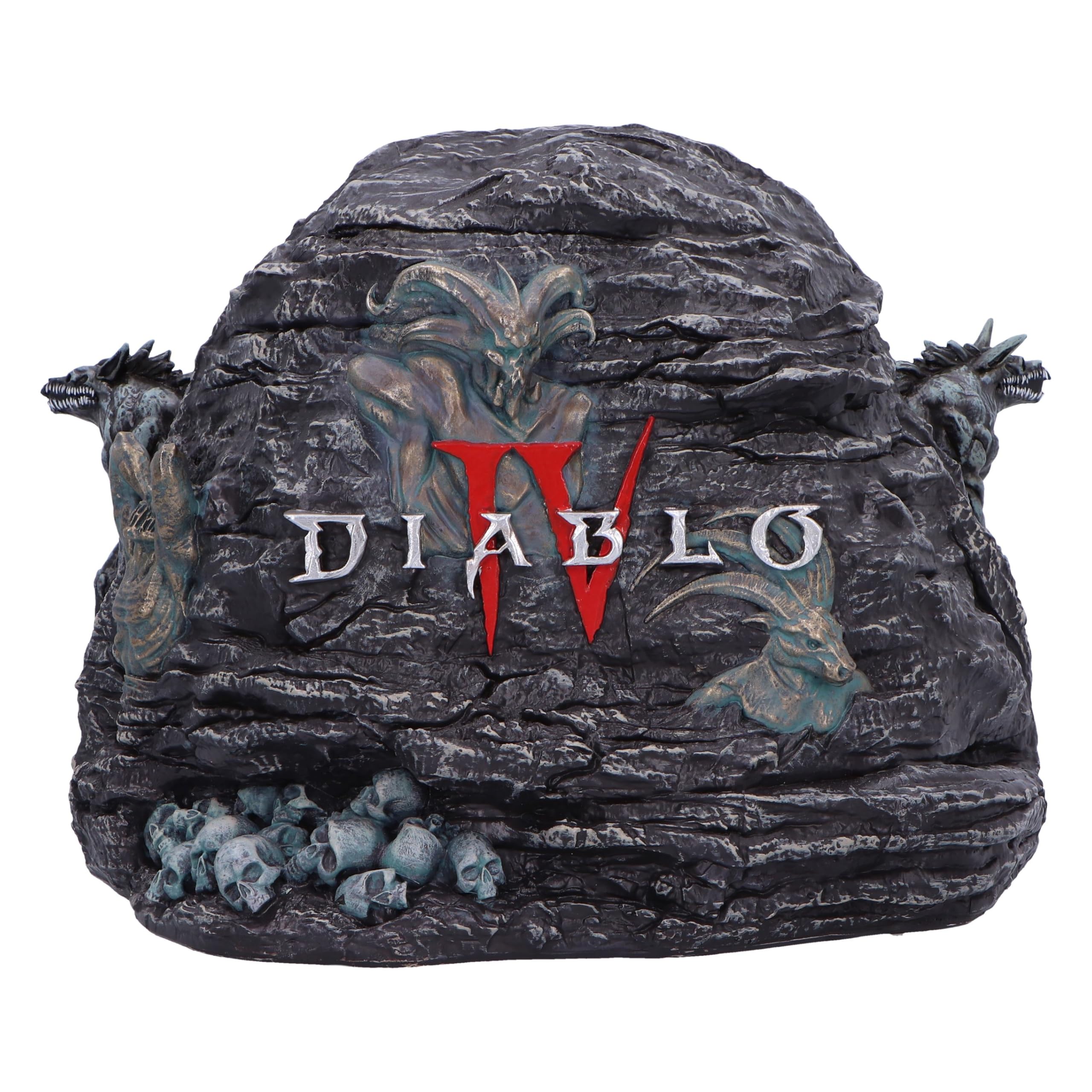 Nemesis Now Diablo IV Hells Gate Box 15,5 cm, żywica, czarny, oficjalnie licencjonowany produkt Diablo, pudełko na akcesoria do gier, mały schowek, odlewane w najlepszej żywicy, ręcznie malowane