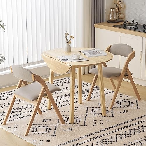 Miniatura 7 de Karl home Sillas de comedor plegables, juego de 2 sillas de comedor apilables, sillas plegables portátiles con cojín para invitados, ideal para