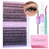 Geeneiya Wispy Lashes Extension Kit DIY Eyelash Extension Kit Individual Natural Lash Clusters Kit with Bond and Seal Lash Glue and Tweezers for Self Application at Home 30P40P, 0.07D,8-16MM,280PCS