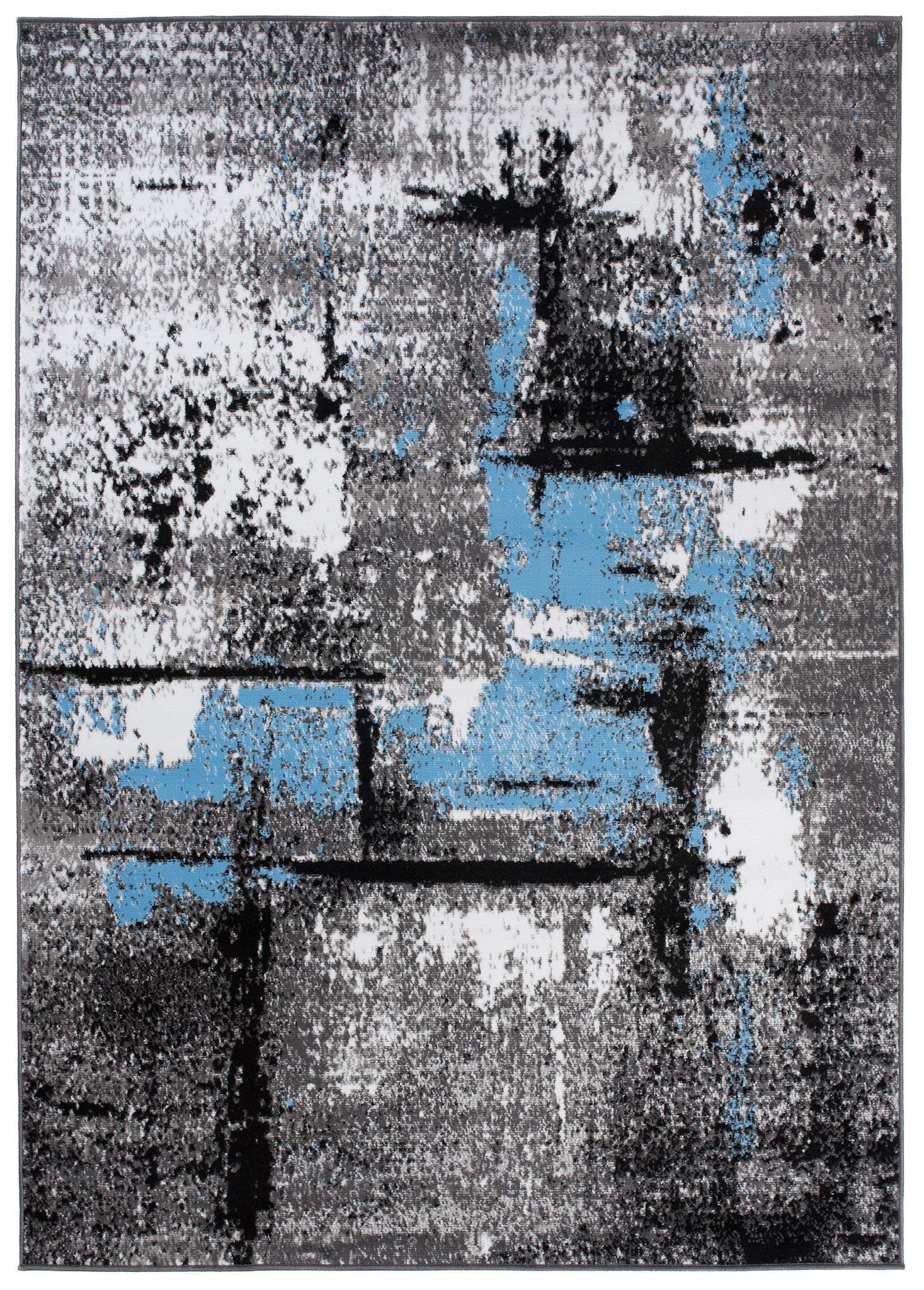 Mazovia Vloerkleed Marmer - Tapijt Marmer Abstract Pooltje - Tapijten Modern - Tapijt Woonkamer, Slaapkamer, Eetkamer - OEKO-TEX Carpet - Rug 140x200 cm - Bleuw