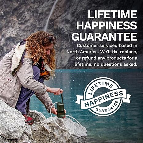 Survivor Filter PRO 0.01 Micron Portable Water Filtration System Survival Tested in USA Labs Bacteria, Parasite and Virus Removal Ultimate Survival & Backpacking Gear