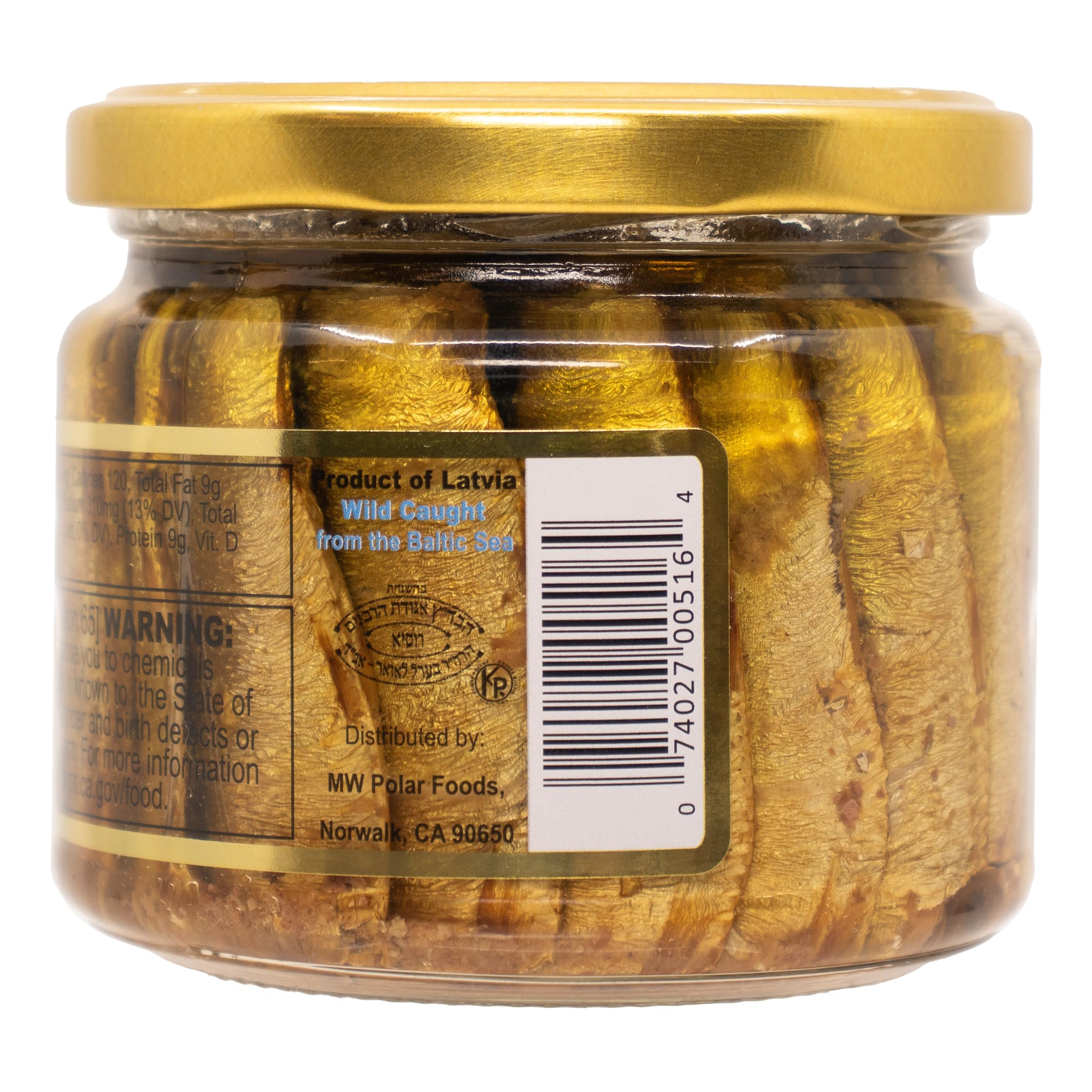 MW Polar Smoked Brisling Sardines in Olive Oil in 9.52oz. Jar (Pack of 6)