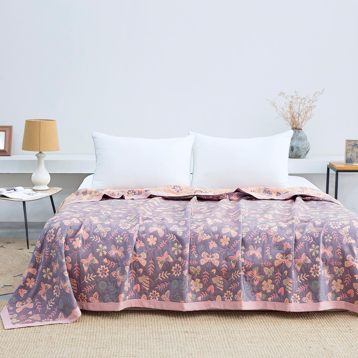 Heather Touch Quilted Blanket Queen 78x90 Bedspread Tencel