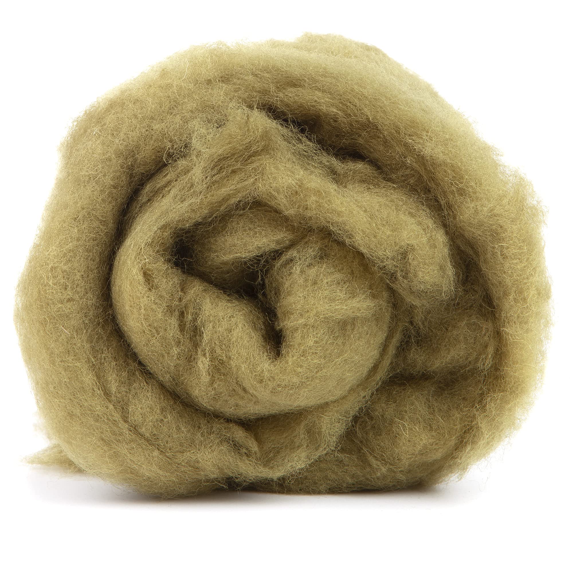 Maori Wool Carded Batting for Needle Felting, 3.5 oz, Olive Green