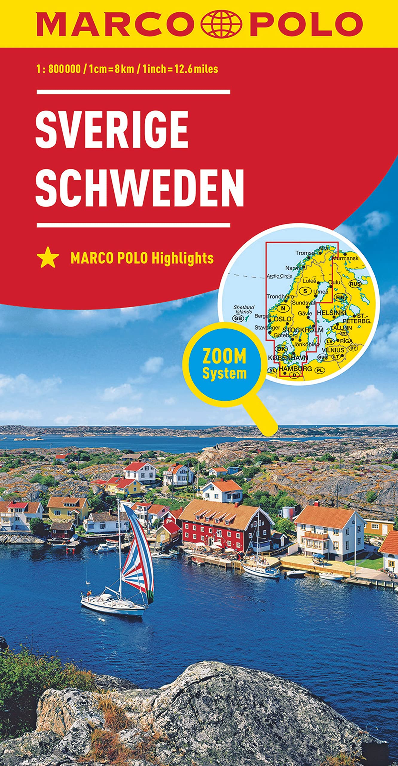 Sweden Marco Polo Map: Wegenkaart 1:800 000