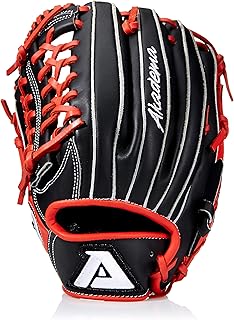 Akadema Torino Series Baseball Infielders Gloves, Black/Red, Right Hand