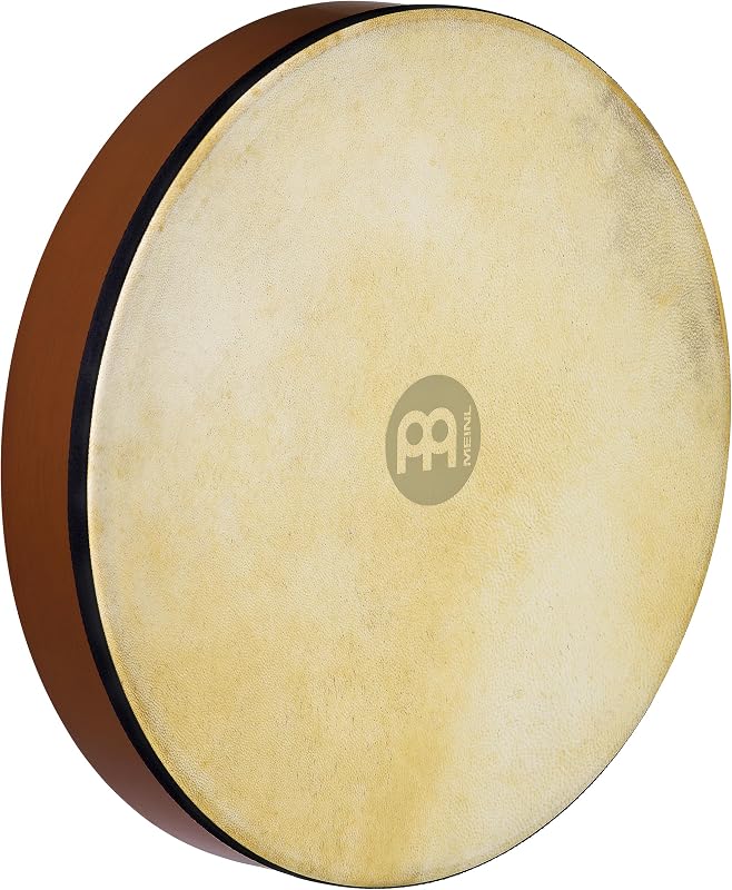 Tambor de mano Meinl Percussion 16"con cabeza de piel de cabra natural — NO hecho en China — Marco de madera dura en acabado marrón antiguo, garantía de 2 años, Zoll (HD16AB)