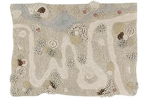 Lorena Canals Washable Play Rug Path of Nature, Natural, Olive, Pearl Blue, Ash Rose, Brown