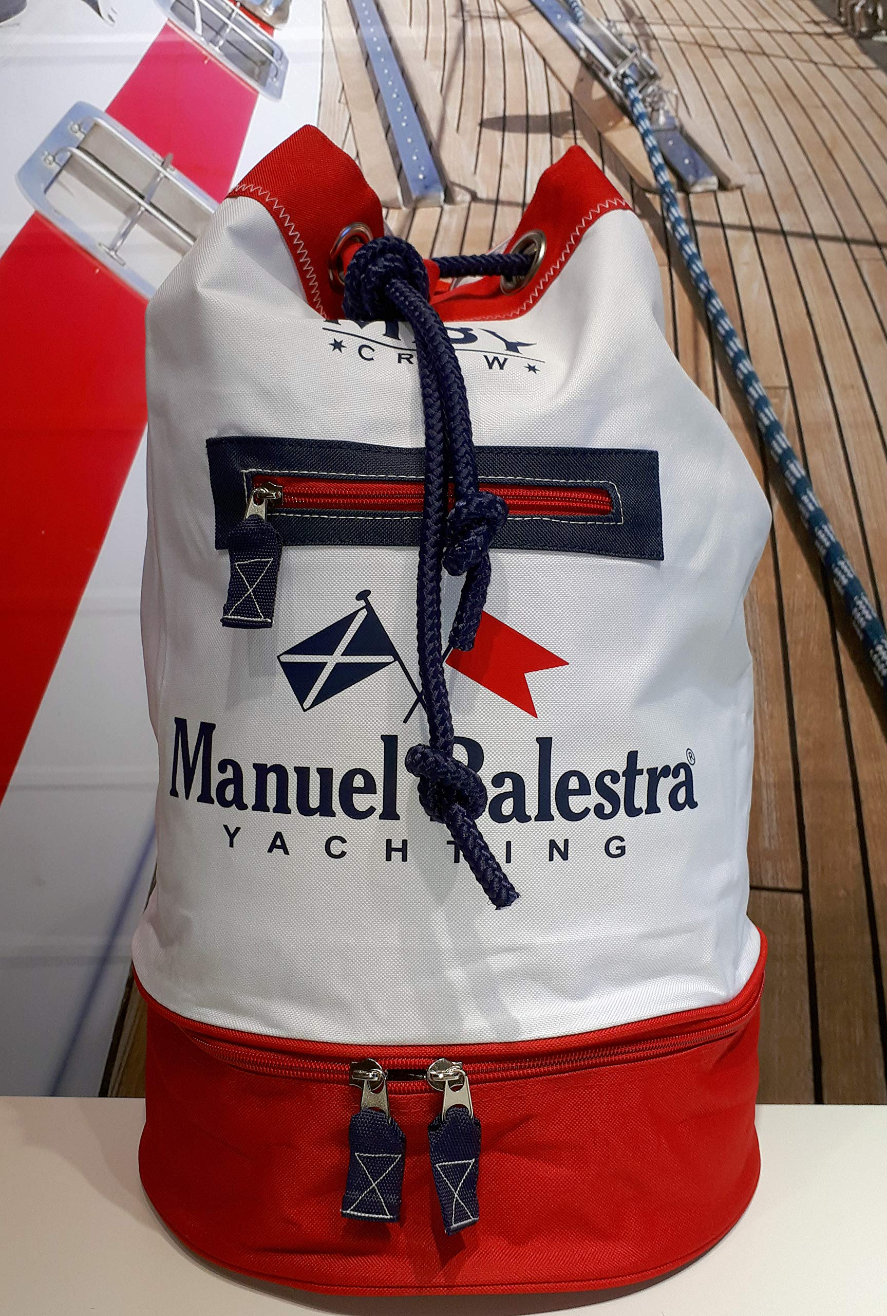Bolsa de Marinero Portofino con Doble Fondo y Bolsillo Frontal, dotada de asa y Correas para Uso en Mochila