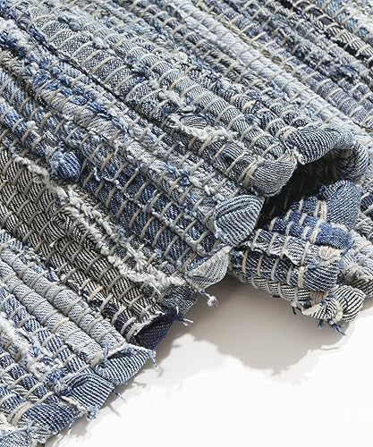 Miniatura 6 de SUMGAR Alfombra Chindi de 2 x 3 pulgadas, moderna alfombra de algodón tejida a mano, alfombra de cocina, alfombra de trapo, alfombra lavable para