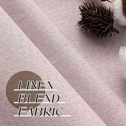 Miniatura 81 de Cortinas opacas con textura de lino gris total para dormitorio, con aislamiento térmico, cortinas cortas de 64 pulgadas, cortinas de granja con