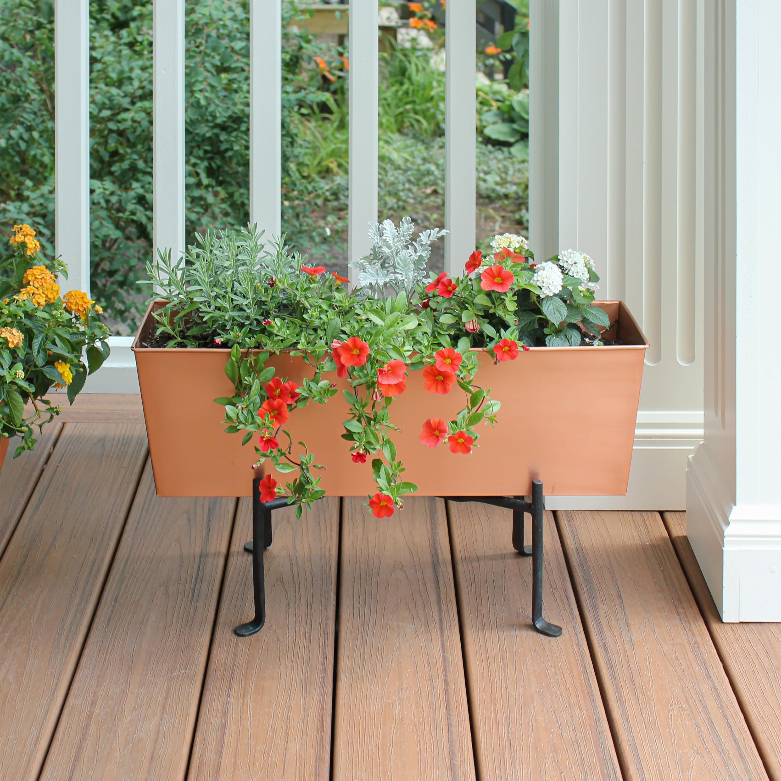 Amazon.com : Achla Designs Copper Flower Box with Folding Stand