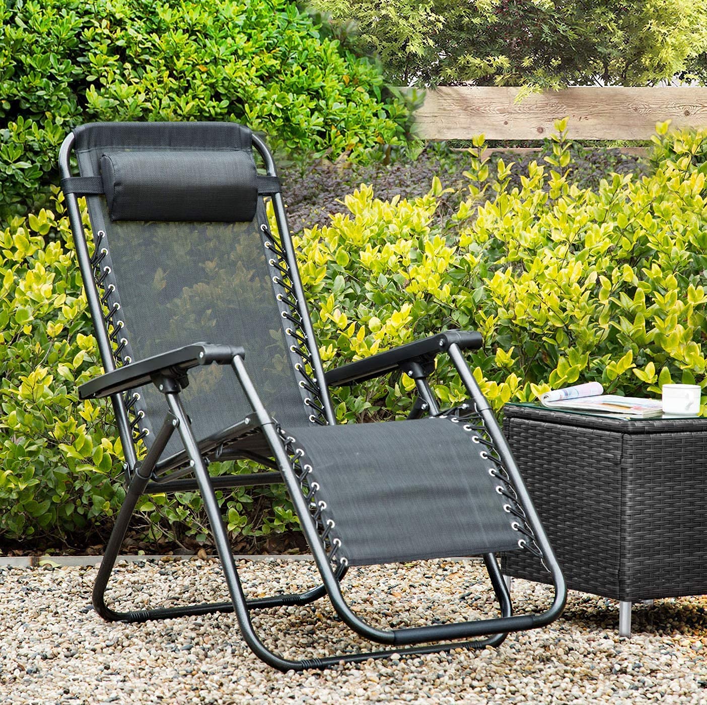 Juego de sillas de Gravedad Cero con Almohada Desmontable para la Cabeza para Mayor Comodidad para Jardines, Patios, Balcones y Camping. The New