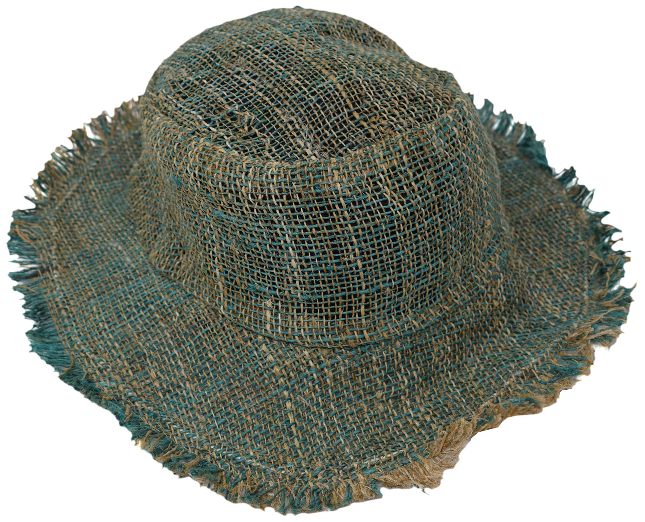 Gheri pour des Hommes 100% Chanvre Naturel Paille Été Chapeau Plage Canotier Panama Bord Large Vacances