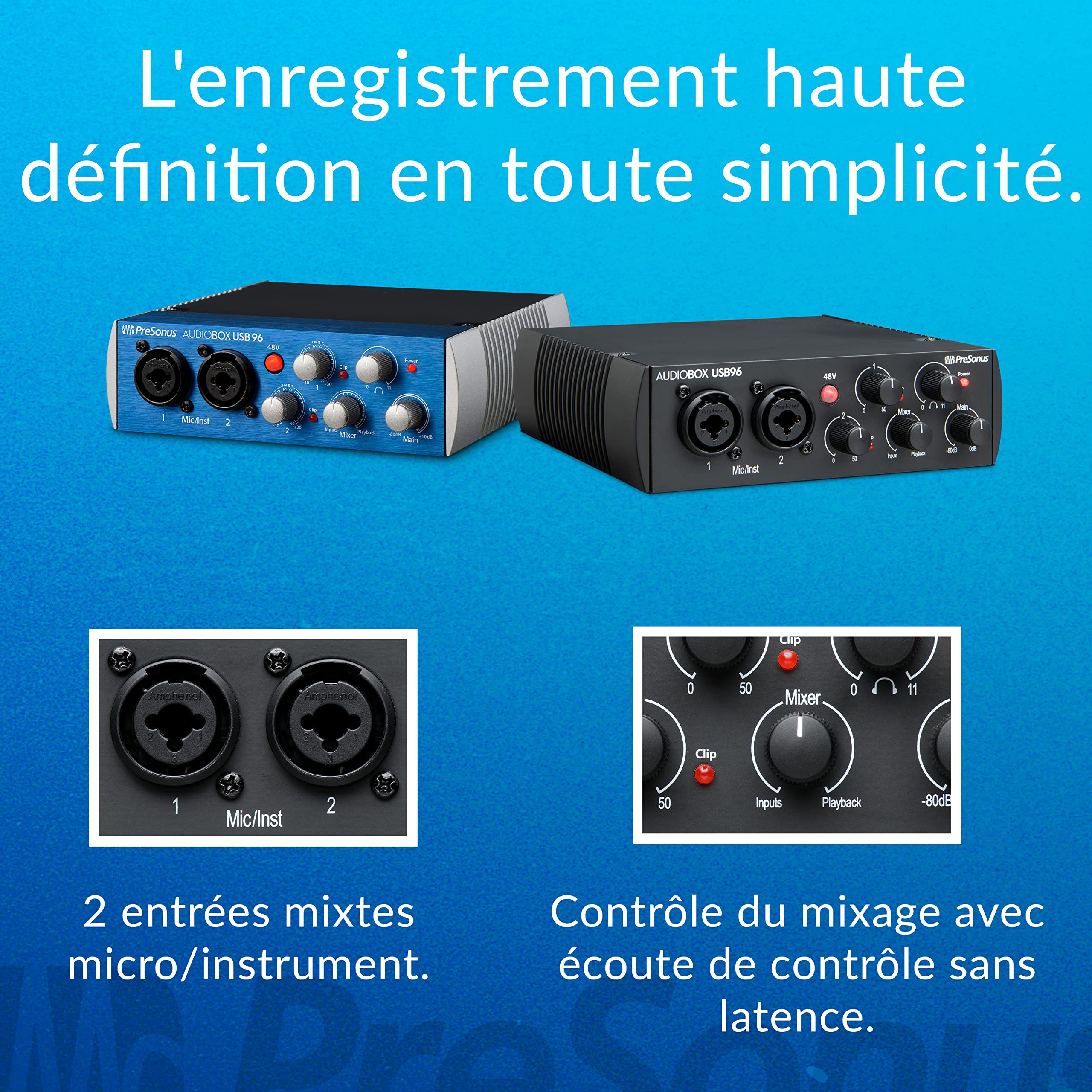 PreSonus AudioBox 96 - Interface Audio USB, Pour Enregistrement, Diffusion, Podcasting avec Bundle de Logiciels incluant Studio One Artist, Ableton Live Lite DAW, Édition 25ème Anniversaire